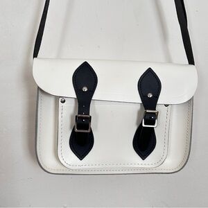 The Cambridge Satchel Co. White/Black Leather Bag, NWOT